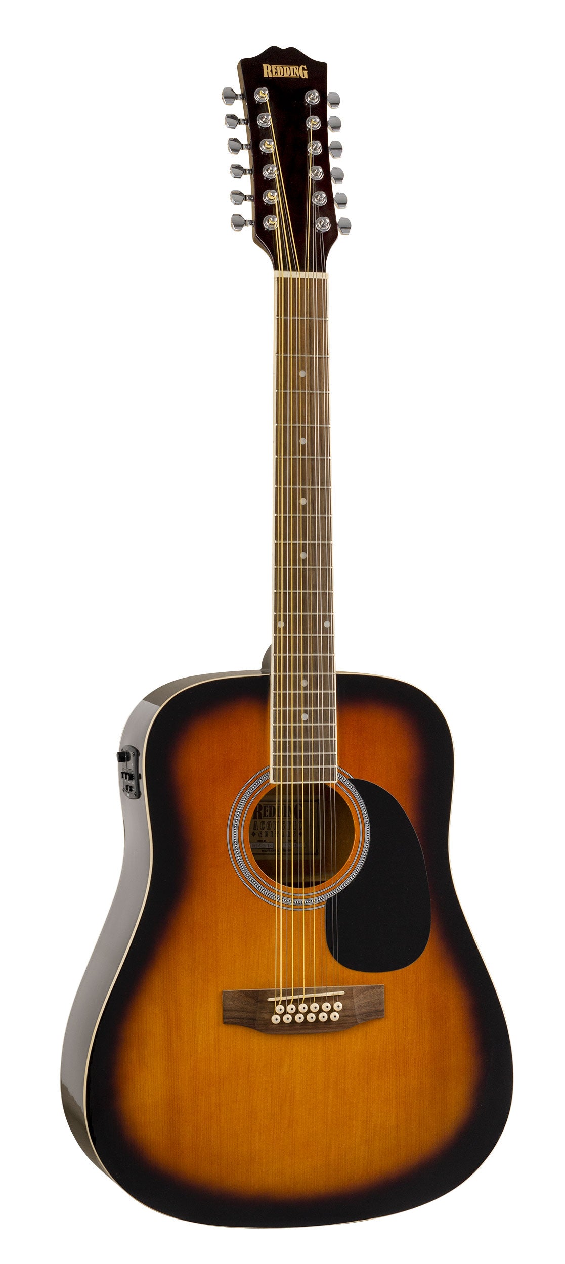 Redding | RED512ETS | 12 String Dreadnought Electric/Acoustic Guitar | Tobacco Sunburst Redding | RED512ETS | 12 String Dreadnought Electric/Acoustic Guitar | Tobacco Sunburst